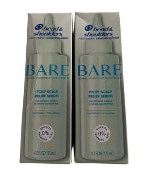 Head & Shoulders BARE Itchy Scalp Relief Serum 4.2 oz Pyrithione Zinc 2 Pack New